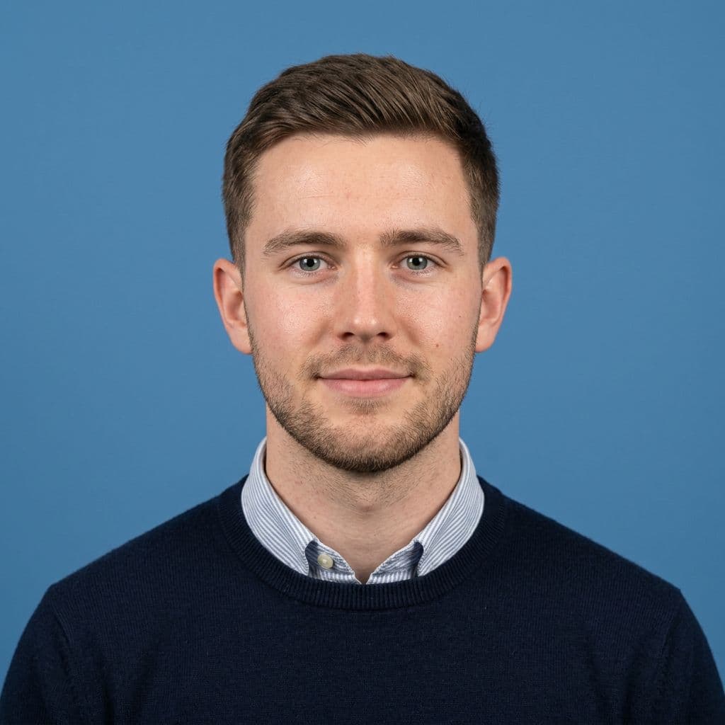 Student ID Photo(Blue) AI headshot style example