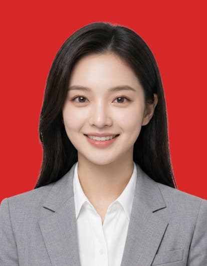 Professional ID Photo(Red) AI headshot style example