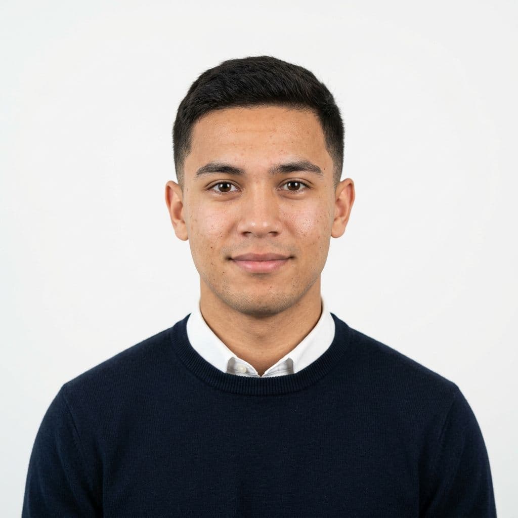 Student ID Photo(White Male) AI headshot style example