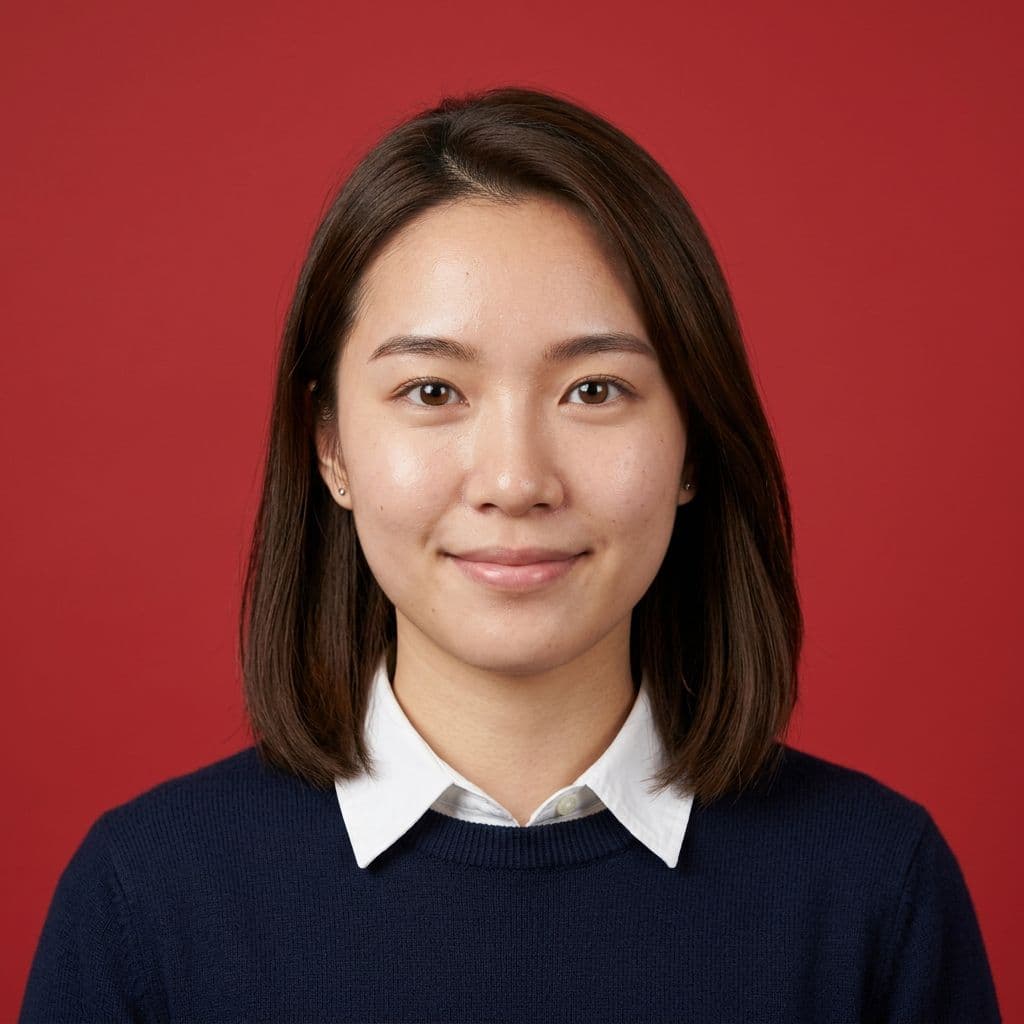 Student ID Photo(Red) AI headshot style example